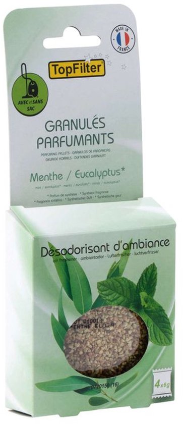 TopFilter 9929150 Set van 16 geurzakjes voor stofzuiger geur munt/eucalyptus, stofzuigergeur, stofzuigerverfrisser, maïskolf, geur