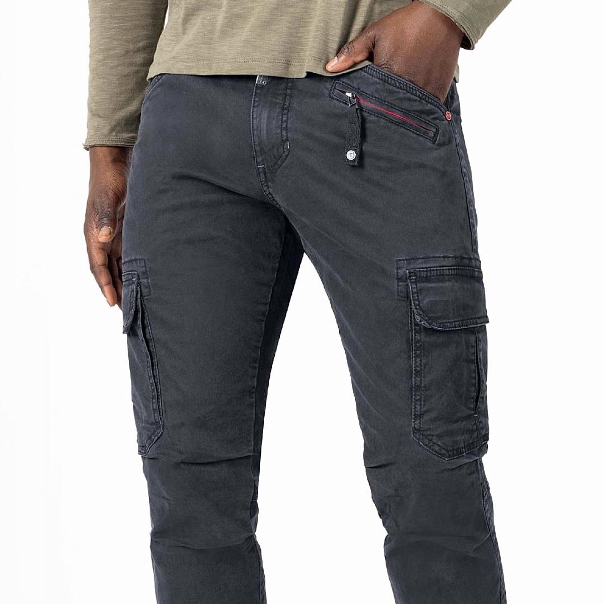 Timezone Regular BenTZ Zipper Dark Ink Blue Cargobroek Heren