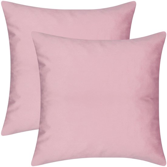 Housse de coussin Barbons 40x40, lot de 2 housses de coussin, taie d'oreiller, Rose