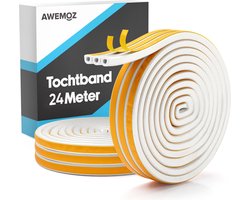 AWEMOZ Tochtband 24 Meter Lange Tochtstrip - Tochtstrips voor deuren - Tochtband Zelfklevend - Tochtwering - Tochtstopper
