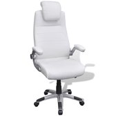vidaXL Kunstleren bureaustoel (wit / verstelbaar)