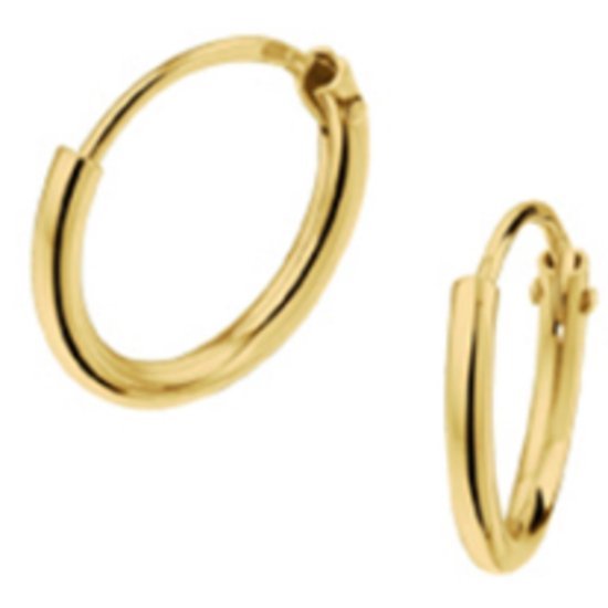 Boucles d'oreilles tube rond plaqué Argent (jaune) 1,3 MM 1 micron 2103189