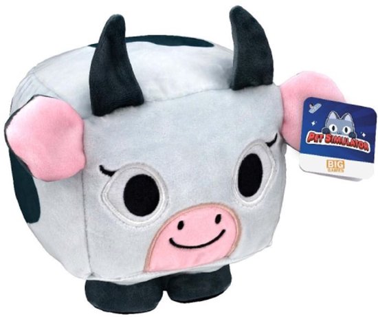 Koe - Pet Simulator Roblox Pluche Knuffel 20 cm - Speelgoed Knuffels voor Kinderen Jongens Meisjes - Roblox Gift Card Cadeau - Dieren Animal Pets Plush Toy