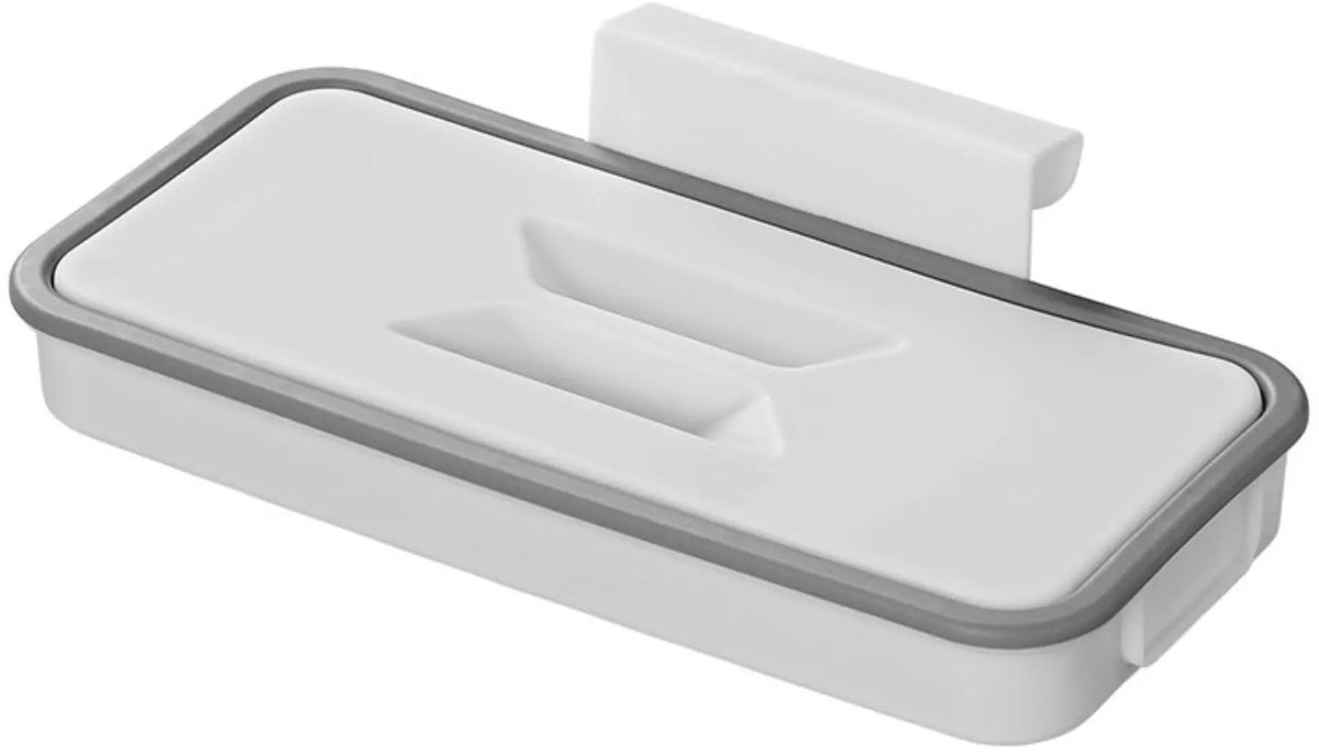 ProPlus Vuilniszakhouder met deksel - Deurbevestiging - Compact - Wit/Grijs