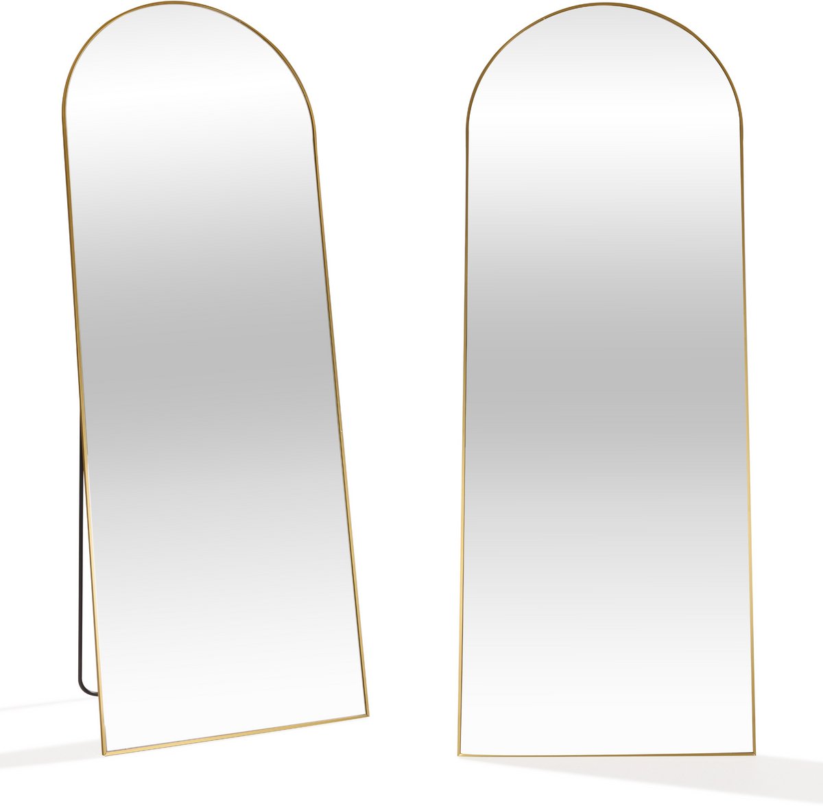 SensaHome Passpiegel - Minimalistische Design Wandspiegel - Staande Spiegel met Metalen Rand - Goud - Modern - Kleedkamer Spiegel - 160x60CM