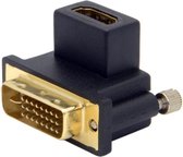 DVI-D Dual Link (m) - HDMI (v) adapter / haaks naar boven