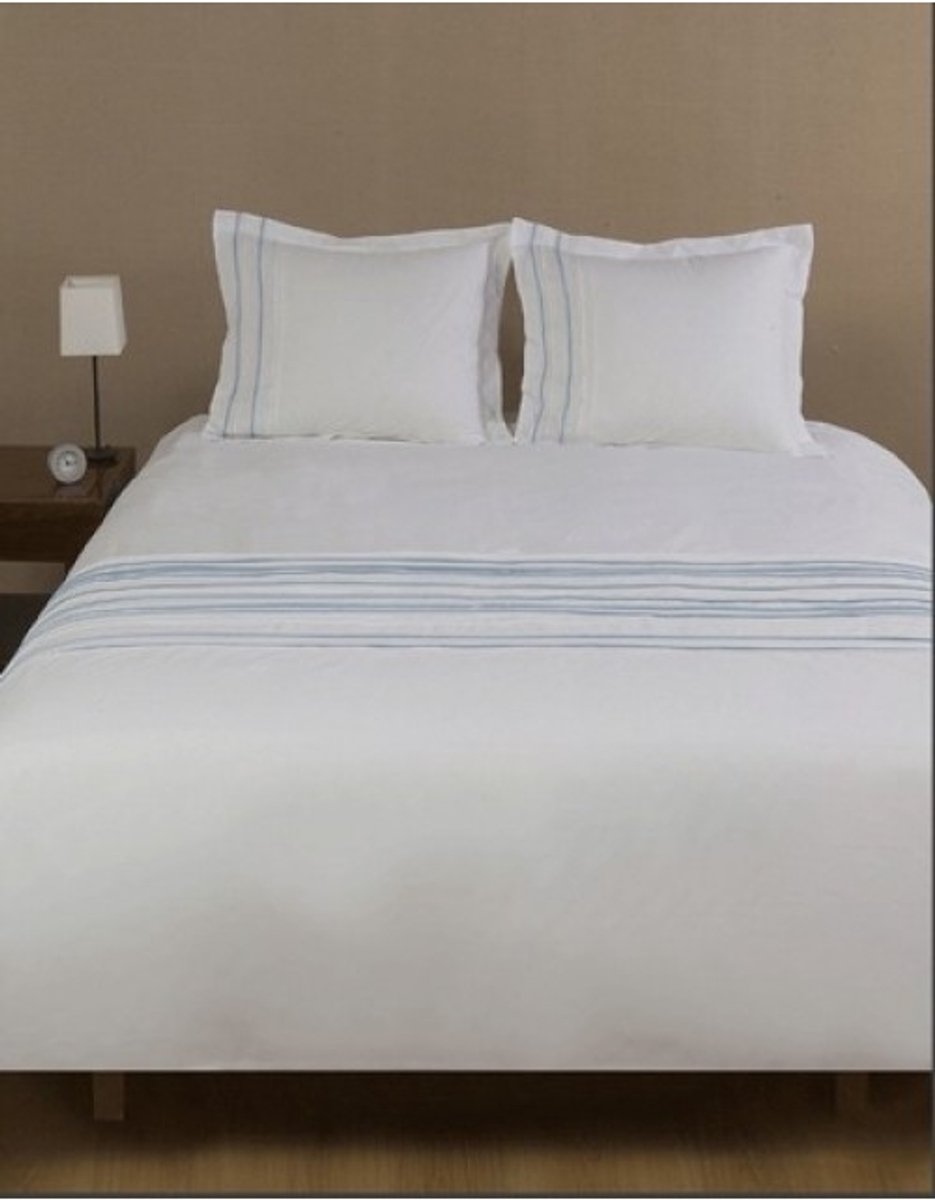 Yellow Dekbedovertrek Braint - Eenpersoons - 140x200/220cm - Wit/Blauw