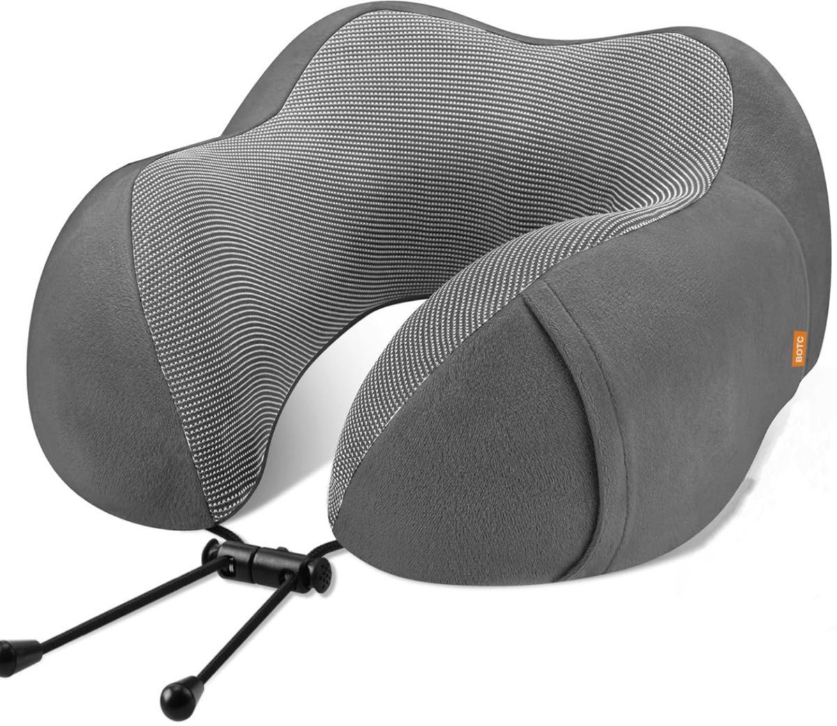 Bol.com BOTC Nekkussen - Travel Pillow - Memoryfoam - Reiskussen voor Vliegtuig en Auto - Grijs aanbieding