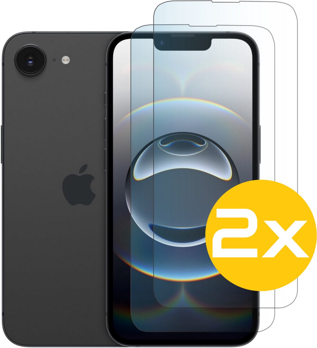 Screenprotector Geschikt Voor iPhone 17e / 16e - Glasplaat - Tempered Glass - 2 Stuks