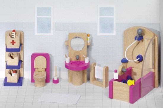 US dollar jongen Acteur Goki - Popppenhuis meubels voor badkamer - 22-delig (incl. toebehoren) |  bol.com