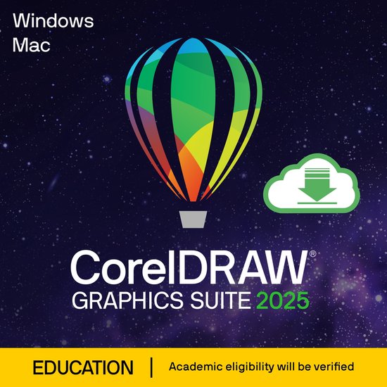 CorelDRAW Graphics Suite 2025 - Education Editie - Fotobewerking - Studenten & Docenten - Win/MAC
