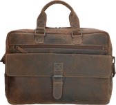 Old West Longview - Leren Laptoptas 15 inch - Donkerbruin