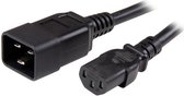 E&T Powercables C13 - C20 stroomkabel - SJT afgeschermd - AWG14 / zwart - 0,50 meter