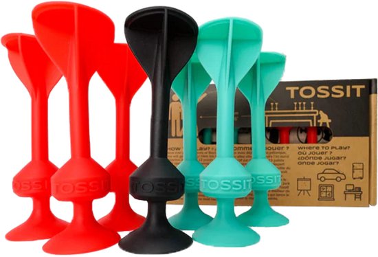 999 Games - Tossit - Pack de démarrage - Rouge-Turquoise - Fléchettes - Pétanque - Pour l'intérieur et l'extérieur - Indestructible et facile à nettoyer