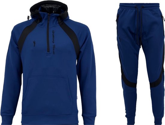 Hitman - Trainingspak Heren - Joggingpak Heren - Sportkleding Heren - Cadeau voor Man - Royaal Blauw - Maat XL