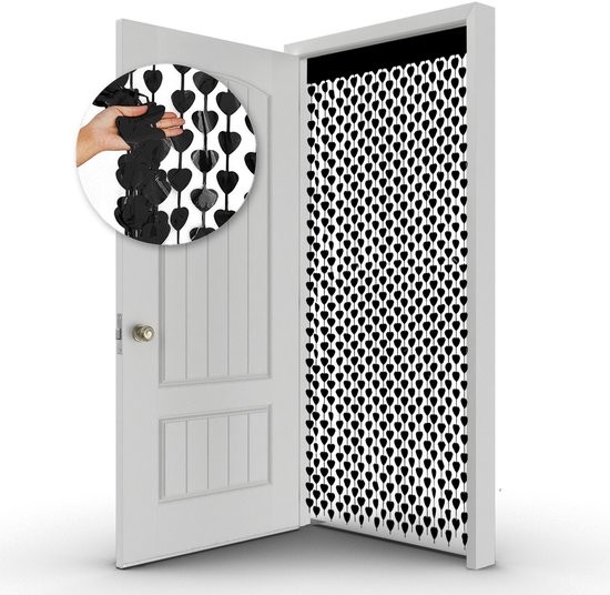 Hartjes Valentijn Decoratie Valentijn Versiering Backdrop Glittergordijn Deurgordijn Zwart Glitter Deur Folie Gordijn