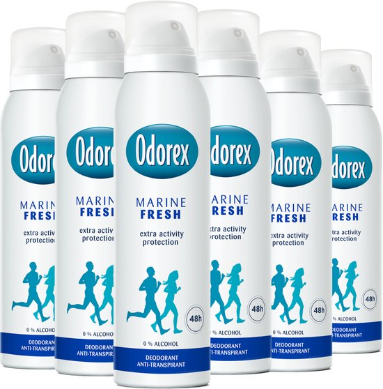 Odorex Marine Fresh Anti-Transpirant Deodorant Spray - 6x 150ml - Voordeelverpakking