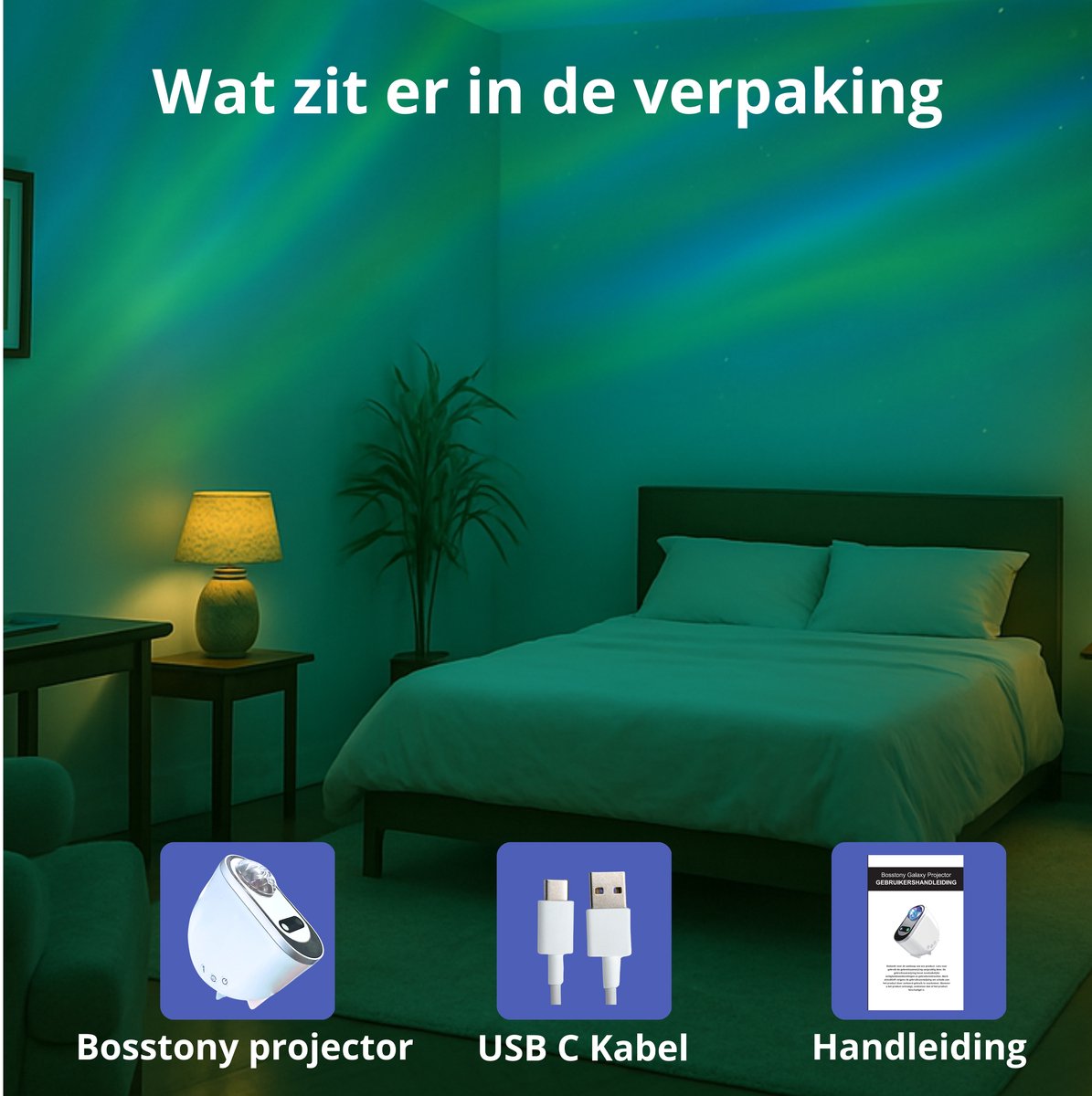 Northern Lights Projector - Met App - Aurora Sterrenhemel Projector - Galaxy lamp - Noorderlicht Projectorlamp - Nachtlamp met timer – foto 7
