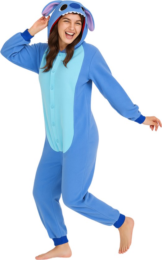 Joya Kids® Blauwe Koala Onesie Volwassenen | Blauwe Dierenpak Huispak Kostuum | Monster Jumpsuit | Verkleedpak Carnaval Halloween | Unisex Pyjama Huispak met Staart & Hoodie | Fleece | Maat S