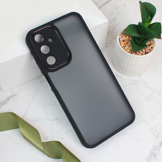 Coque en silicone transparente compatible avec Samsung Galaxy S23 Ultra - Coque arrière avec Protection pour appareil photo - Bumper - Zwart