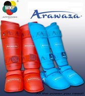 Scheen/wreef-beschermers voor karate Arawaza | WKF | rood - Product Kleur: Rood / Product Maat: XS