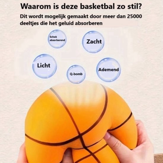 Foto: Stille basketbal foam ball zachte bal geluidloos geschikt voor indoorspel 21cm sport voor in huis voorkomt krassen oranje
