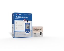 Bloedsuikermeter alles in 1 pakket, Bloedglucosemeter + 50 Teststrips & Lancets - Makkelijk Thuis Testen