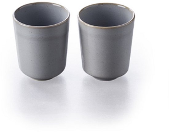 Keltum Set van 2 Parelgrijze Mokker