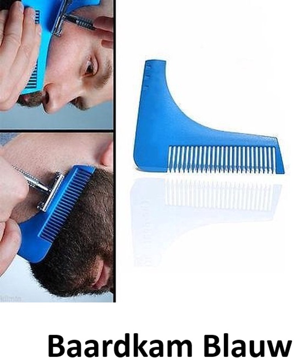 Veelzijdige Baard Styling Tool -Baard Styler -Baard Shaper -Beard Comb -Beard Bro - Baardkam- Baardtrimmer -Scheerkam -Baardverzorging - Blauw - Underdog Tech