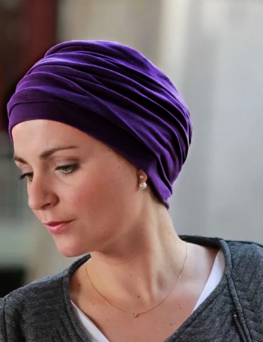 Lookhatme - chemo muts dames - Noa Paars - chemo mutsjes - chemo hoofdbedekking
