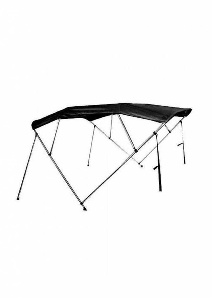 BREG Biminitop | Aluminium 4-boogs | Breedte 200 <> 213 cm - Hoogte 137 cm | Zwart doek