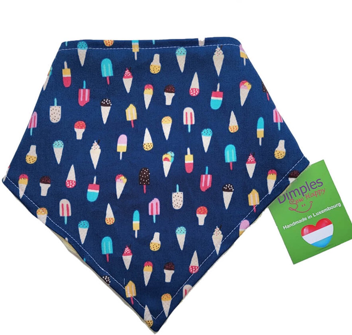 Zomerse hondenhalsdoek met ijsmotief - DIMPLES 30cm XXS hondensjaal hondenbandana met comfortabele drukknopen