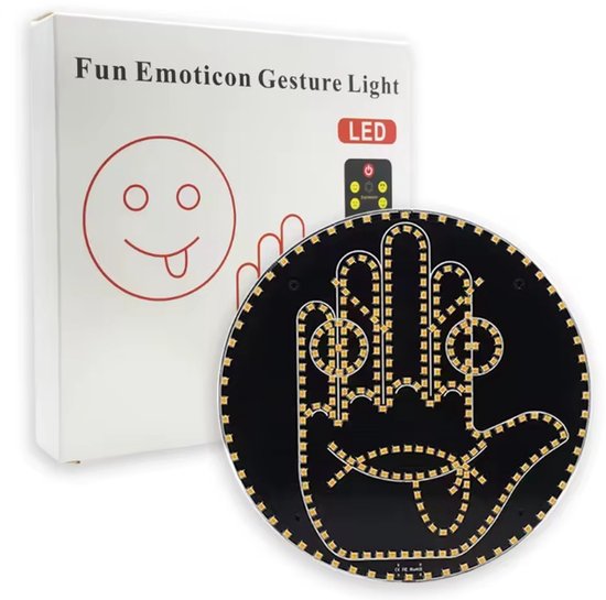 Lampe D'expression Pour Voiture - 14 Motifs LED Avec Télécommande, Amusante Et Visible, Pour Doigt Et Pare-brise