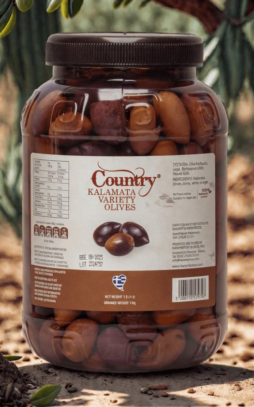 Country Kalamata Variety Olives 1.5LT