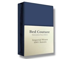 Bed Couture - Hoeslaken van 100% Katoen - Twijfelaar 120x200cm - Hoekhoogte 30cm - Ultra Zacht en Duurzaam - Navy