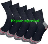 WeirdoSox - Werksokken heren met versterkte hiel en teen - 10 paar - Zwart - Sokken Heren - Maat 43/46