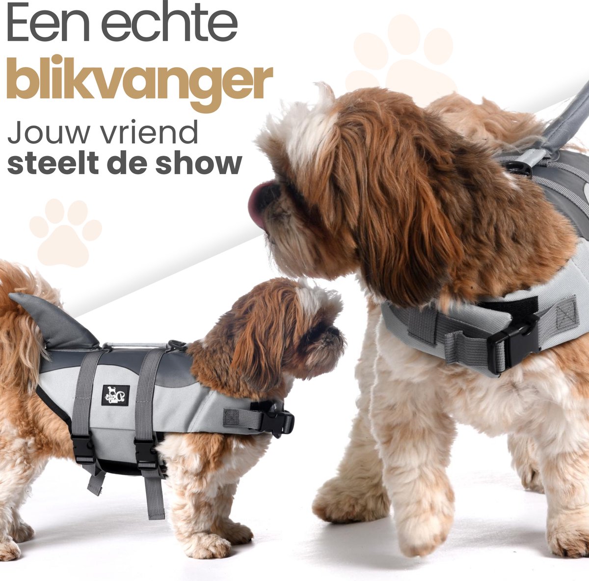 Dogs&Co® Zwemvest voor honden HAAI Ruglengte 33cm Borstomvang 54 - 64cm - reddingsvest - zwemondersteuning voor honden — afbeelding 7