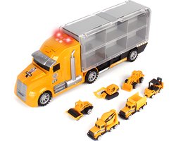 Speelgoed Truck Constructie - Met 6 extra auto’s - Speelgoed Autos Jongens - Auto Speelgoed - Speelgoed 2 Jaar - Speelgoed 3 Jaar - Speelgoed 4 Jaar - Jongens Speelgoed