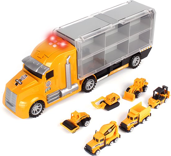 Construction de Truck Jouets - Avec 6 voitures supplémentaires - Voitures Jouets Garçons - Jouets de voiture - Jouets 2 ans - Jouets 3 ans - Jouets 4 ans - Jouets Garçons