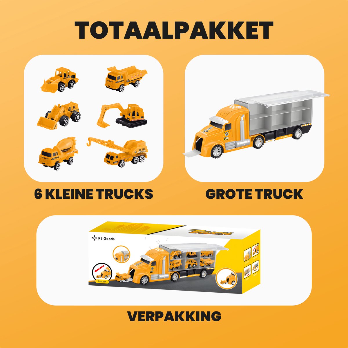 Speelgoed Truck Constructie - Met 6 extra auto’s - Speelgoed Autos Jongens - Auto Speelgoed - Speelgoed 2 Jaar - Speelgoed 3 Jaar - Speelgoed 4 Jaar - Jongens Speelgoed — afbeelding 7