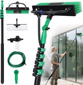 Brosse de lavage - Manche télescopique avec brosse - Télescopique avec brosse - Manche télescopique pour nettoyage de vitres - Extensible jusqu'à 3,6 mètres