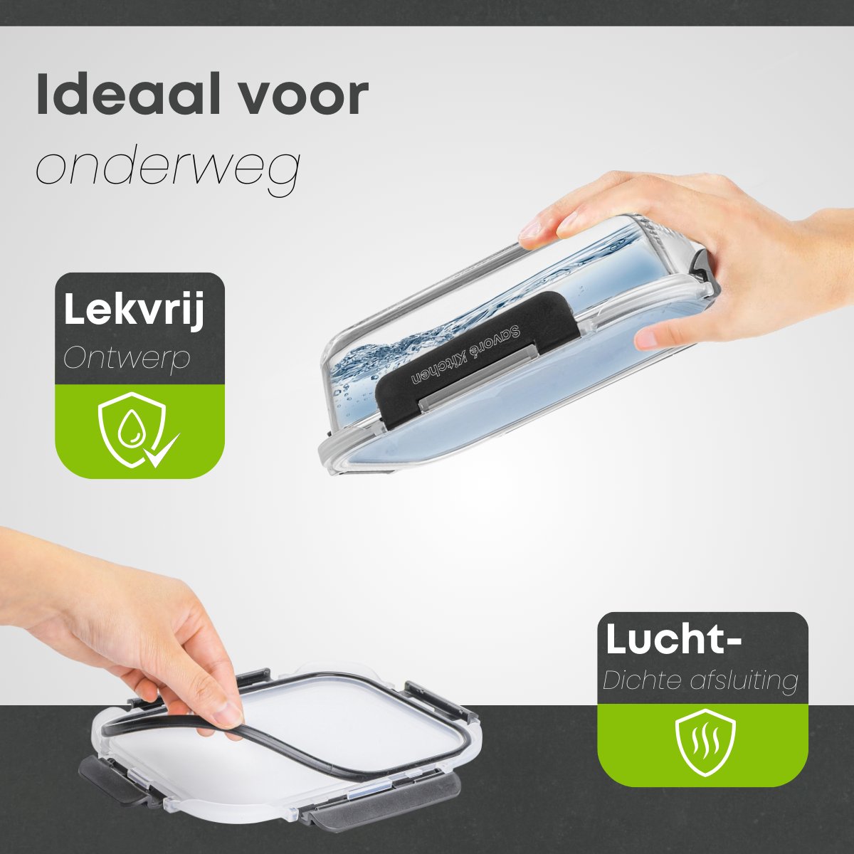 Savoré Kitchen Vershoudbakjes Set - Glas 12 stuks- Luchtdicht - Meal Prep Bakjes – Diepvriesbakjes - Set — afbeelding 4