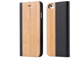 Houten flip case, iPhone 16 Bamboo