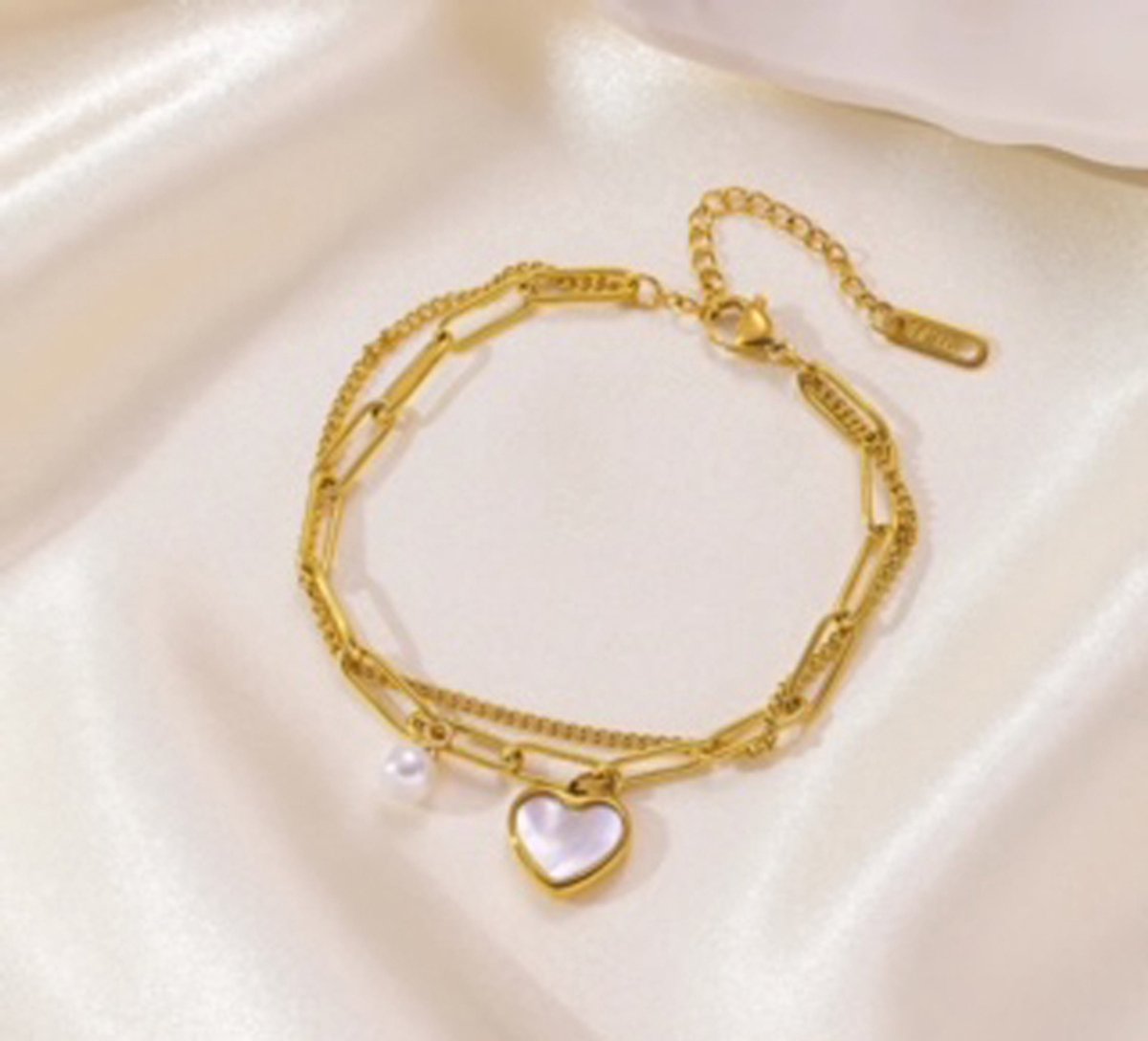 JP Family Jewelry - Luxe Armband - Dubbel Verguld RVS, Lengte 16-20 cm
