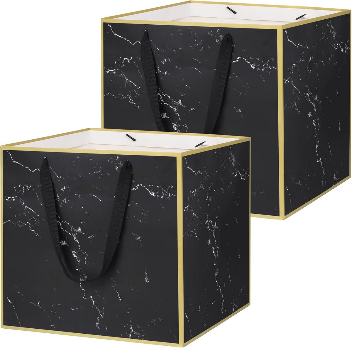 Grote Marmeren Geschenktassen 30 cm - 2 Stuks voor Bruiloft, Doop en Verjaardagen