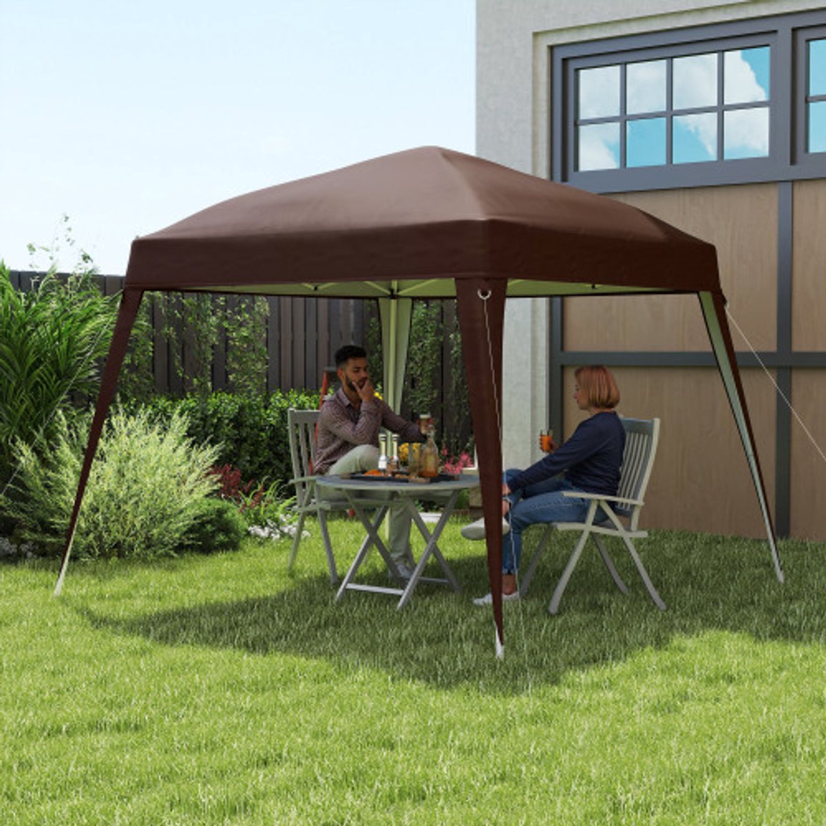 Vervangend dak voor tuinhuisje 3x3 m, waterafstotend stevig wintervast tuinhuisje dak voor opvouwbare tuinhuisje stormvaste partytent vervangende afdekking met enkel dak luifel voor tuinhuisje koffie
