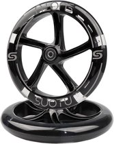 Suotu Kinderstep Wielen Set - 2 Stuks - 145mm Lichtgevende Wielen - Zwart