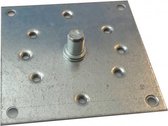 Stalen bevestigingsplaat 100x100 mm met as Ø 12 mm