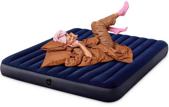 Intex Classic Dura-Beam luchtbed | Tweepersoons | 203 x 183 x 25 cm | Inclusief handpomp + reparatiekit — afbeelding 3