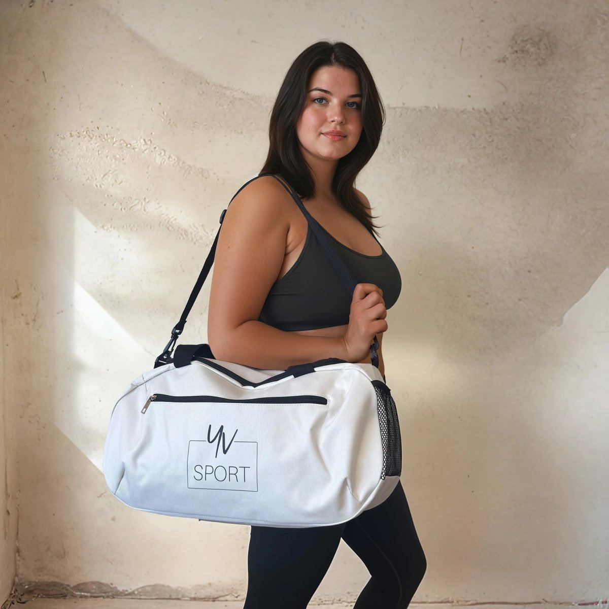YV SPORT Sporttas - Premium kwaliteit - Waterdicht - Duurzaam - Veel ruimte - Ideaal voor sporters - Sport accessoires - dames en heren - Fitness tas - Wit